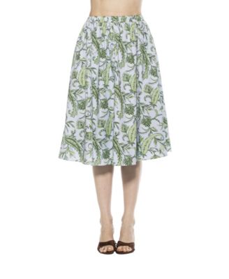 Women's Isla Elastic Waist Shirred Midi Skirt