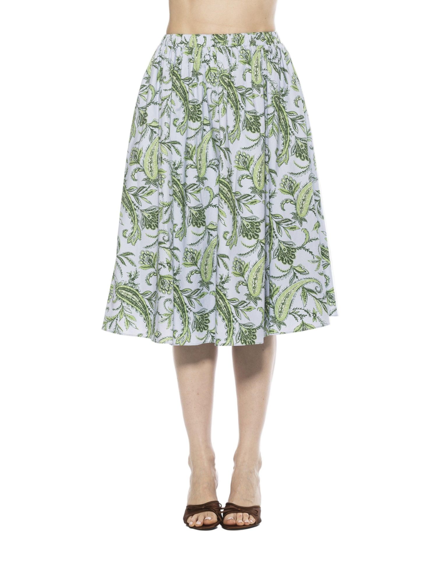 Women's Isla Elastic Waist Shirred Midi Skirt