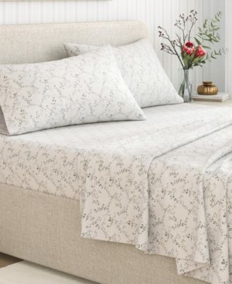 Ultra-Soft Turkish Cotton Flannel Winter Floral Print Sheet Set