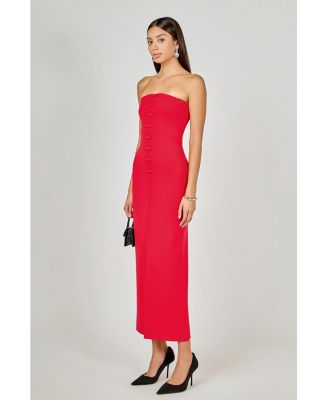 Women's Bow Accent Tube Top Midi Dress