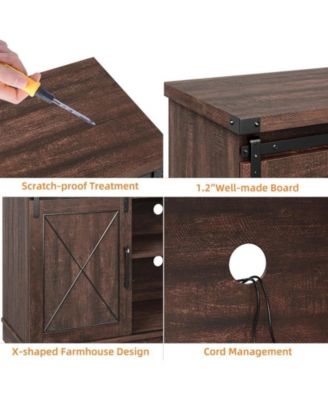 TV Stand for 65 Inch TV, Entertainment Center with Storage and Sliding Barn Doors