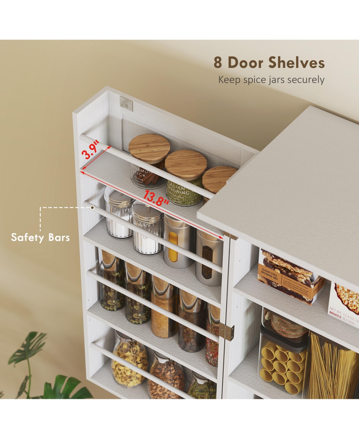 Homcom 72" Farmhouse Kitchen Pantry Cabinet, Tall Storage Cabinet,