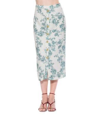 Women's Carla Front Button Down Midi Skirt