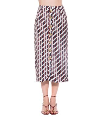 Women's Carla Front Button Down Midi Skirt