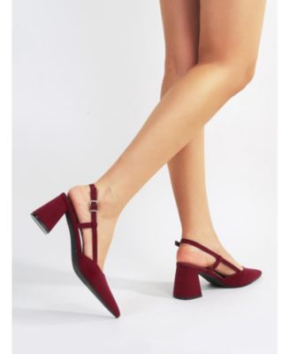 Women's Carrington Faux Suede Slingback Block Heel Pumps