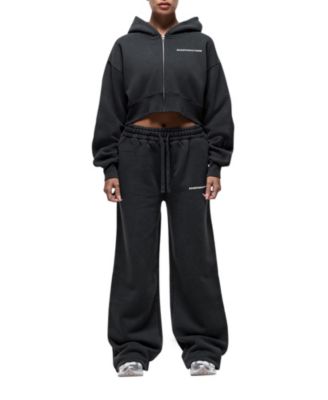 Women's Vintage Crop Zip Hoodie