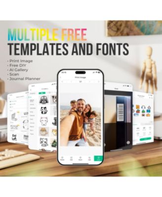 PP01 Instant Smartphone Photo Printer, Portable Mini Color Wireless Mobile Printer,  Bluetooth Compatible with iOS & Android Devices,  Purple