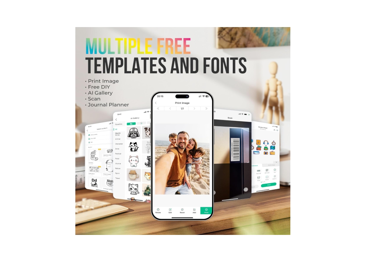 Nelko PP01 Instant Smartphone Photo Printer, Portable Mini Color Wireless Mobile Printer, Bluetooth Compatible with iOS & Android Devices, Purple