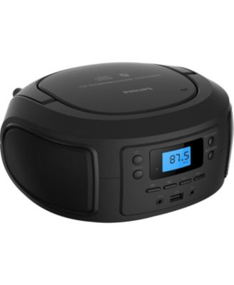 Bluetooth CD Player Boombox, Top-Loading, Dual 2.5" Speakers, FM Radio, USB, AUX, CD-R/CD-RW MP3 Playback