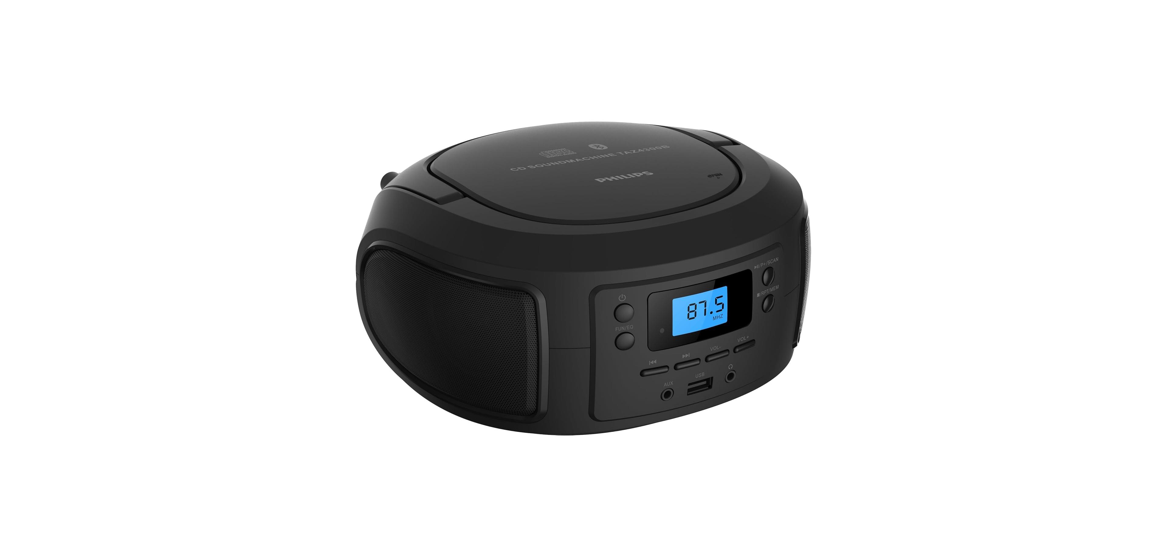 Philips Bluetooth Cd Player Boombox, Top-Loading, Dual 2.5" Speakers, Fm Radio, Usb, Aux, Cd-r/Cd-rw MP3 Playback