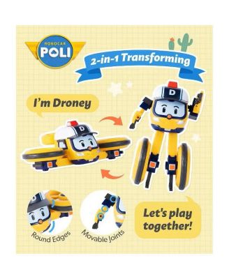 4" Transforming Robot - Droney | Emergency Rescue Vehicle Action Figures | Kids Educational Pretend Play Toy