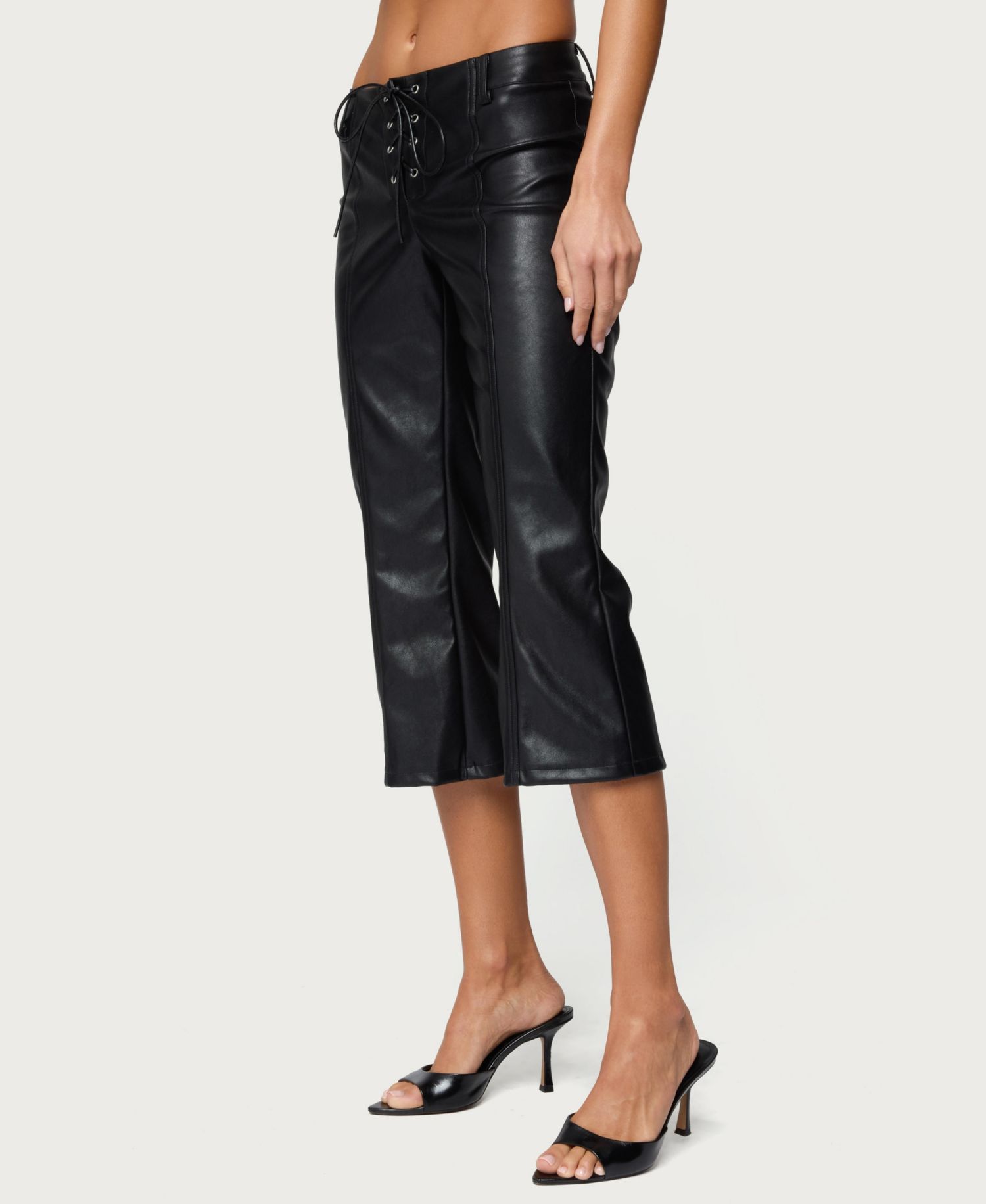 Women's Lexy Faux Leather Flared Capri Pants