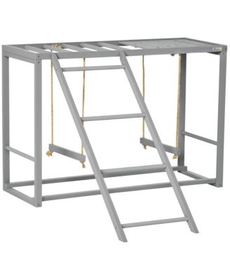 Wooden Chicken Activity Play w/ Swing Set, Chicken Coop Toy