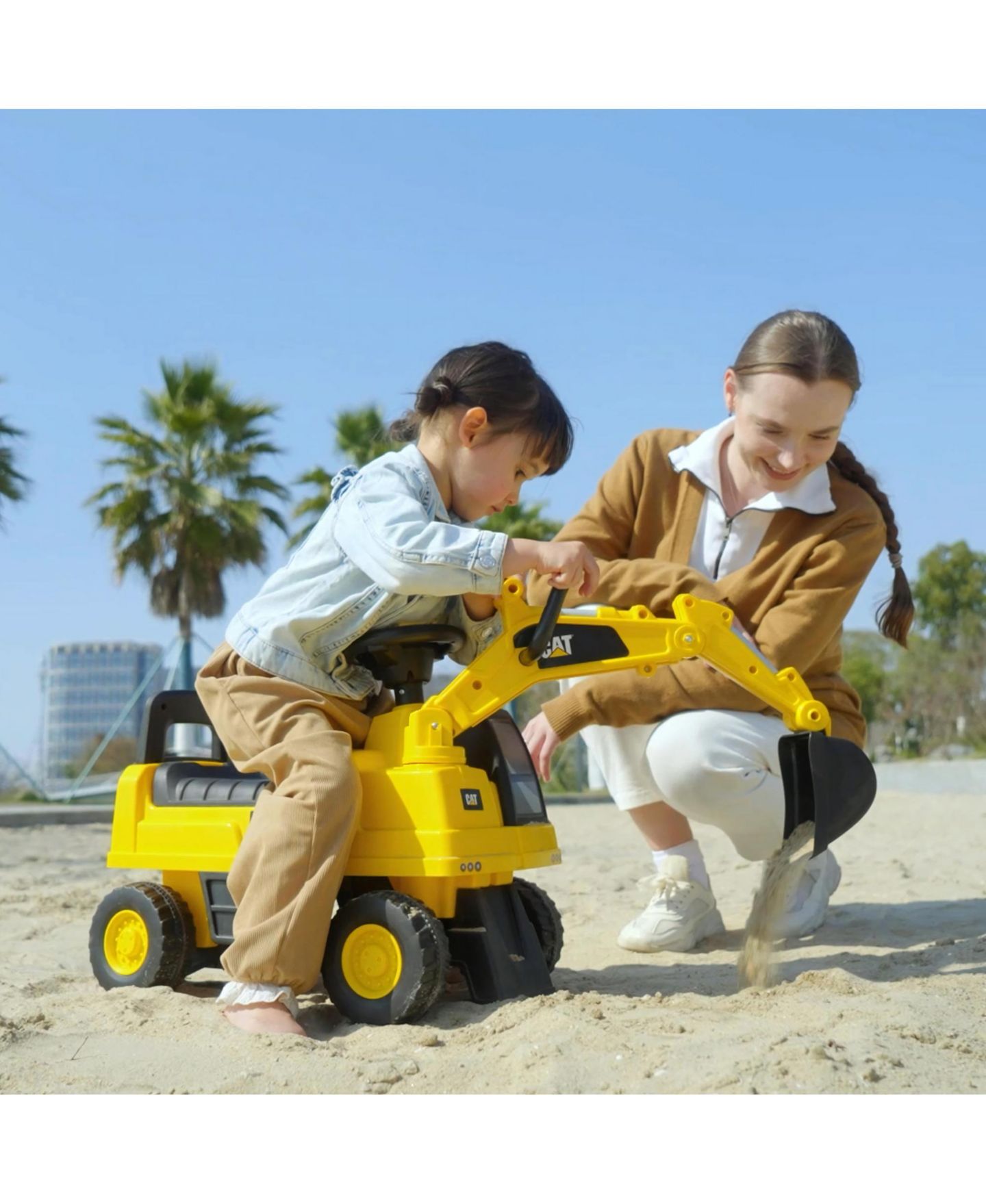 Детская игрушка Aosom Cat Licensed Excavator with Manual Shovel Ride-On Toy, 55 lbs Weight Capacity, Ages 18-36 Months — фото 9