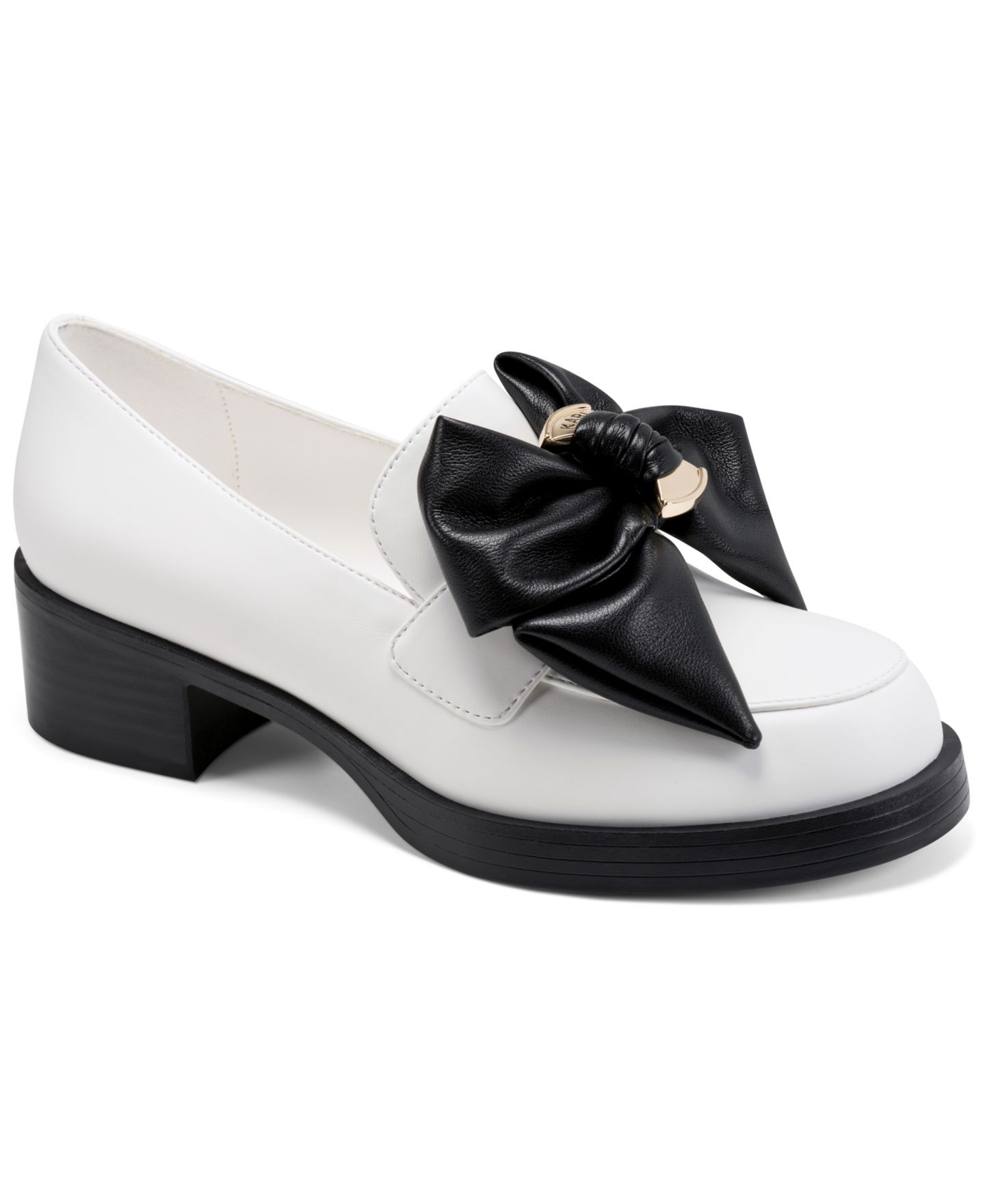 Женские туфли KARL LAGERFELD PARIS Camilia Fan Bow Polka-Dot, цвет: Яркий белый / Чёрный — фото 1
