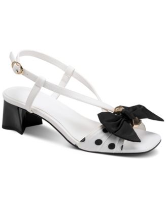 KARL LAGERFELD PARIS Women's Suttyn Bow Polka-Dot Heeled Dress