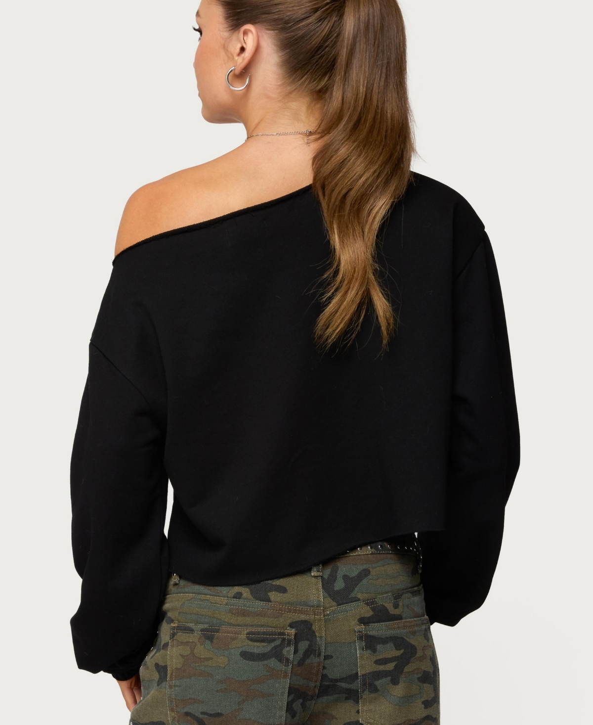 Edikted Women's Aveline Off Shoulder Light Sweatshirt