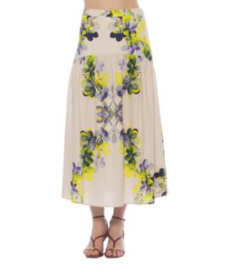 Women's Michel Dropped Waist Midi Shirred Skirt