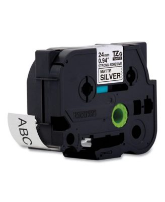 TZES951 0.94 in. x 26.2 ft. TZ Extra-Strength Adhesive Laminated Labeling Tape - Black on Matte Silver
