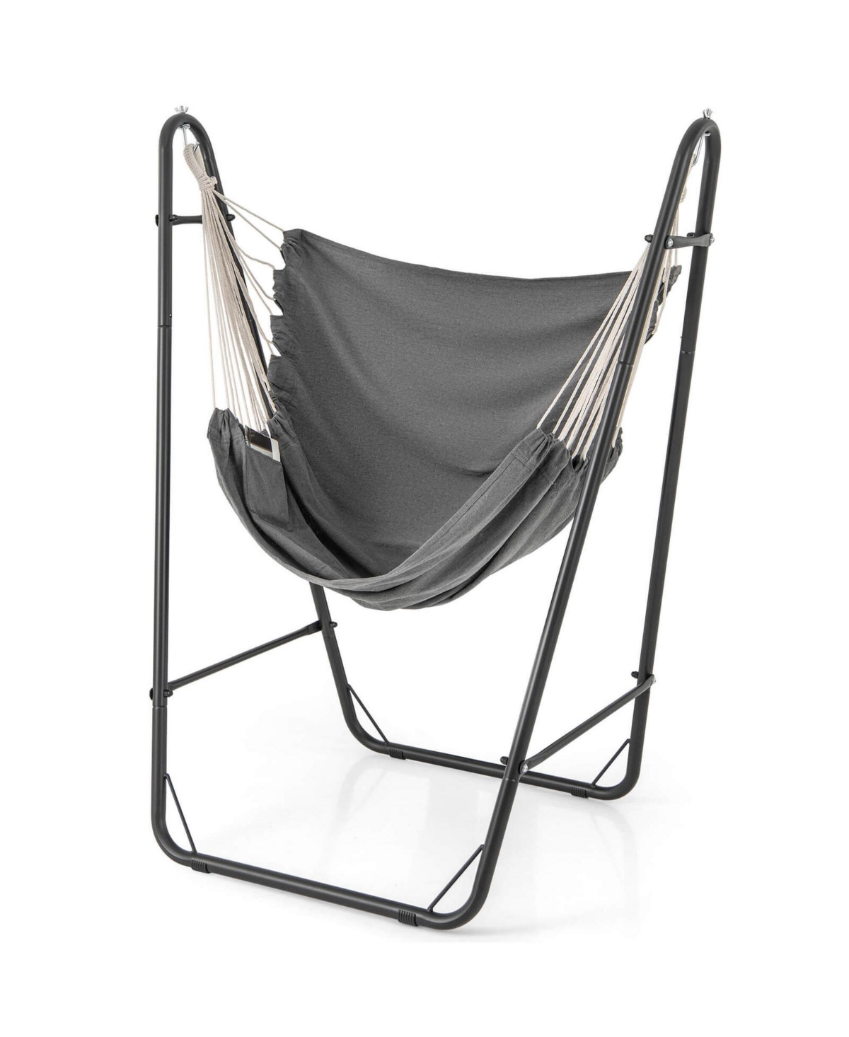 Costway Heavy-duty Hammock Chair with Stand Metal Frame Storage Pocket Quality Fabric