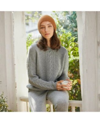 Women's Single Cable Superfine Merino Pullover