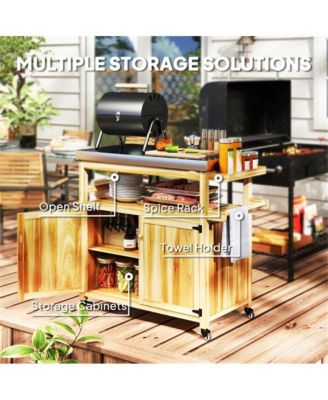 Outdoor Utility Cart for Camping Gear and Cooking Setup