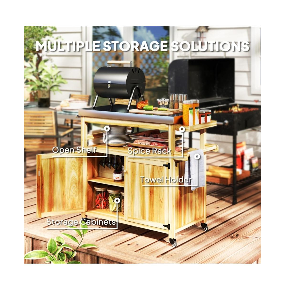 Slickblue Outdoor Utility Cart for Camping Gear and Cooking Setup