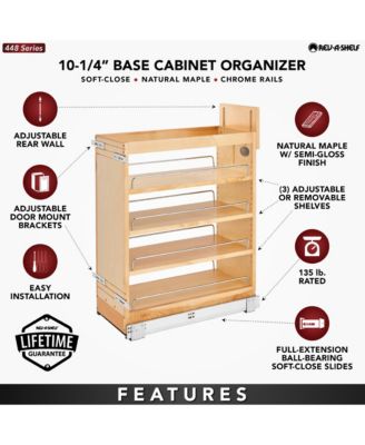 10.25" Pullout Kitchen Cabinet Organizer Soft-close, 448-BCSC-9C