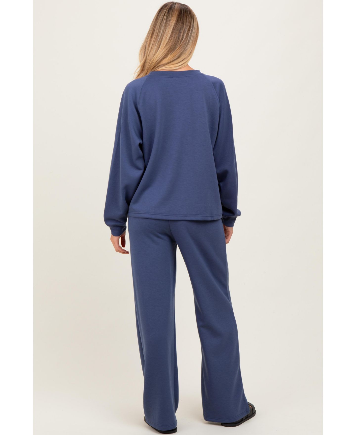 Женский комплект Pinkblush Blue Crewneck Pullover Pant Set, цвет: Синий — фото 4