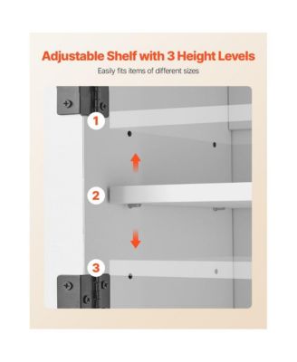 Bathroom Wall Cabinet with 2 Doors, Drawer, and Shelves
