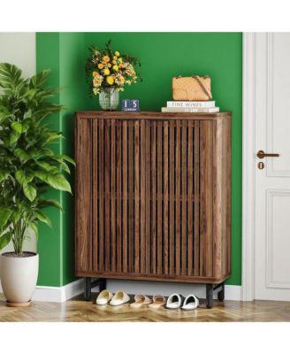 Space-Saving Entryway Shoe Organizer with Closed Doors