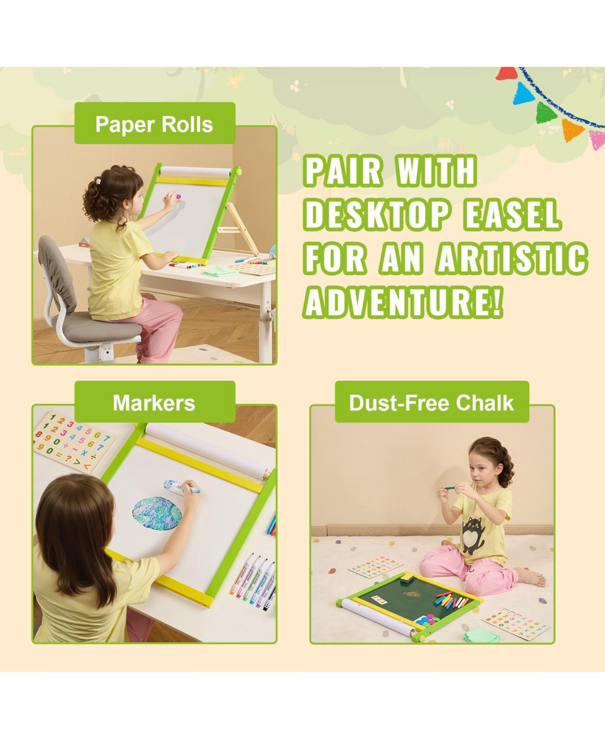 Hongge Kids Art Easel Accessory Set 32 Pcs Painting Supplies