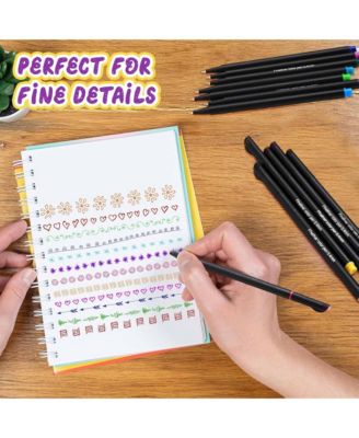 60 Colors Fineliner Color Pens Set, 0.4 mm Fine Tip, Large Capacity for School Office Supplies