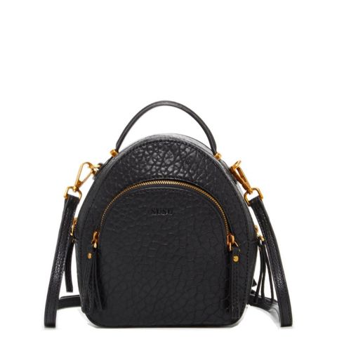 Рюкзак SUSU Small Leather Mini Purse with Convertible Crossbody Straps, цвет: Чёрный