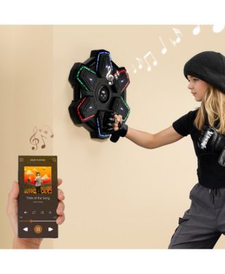 Pro Music Boxing Machine with 9 Modes & LED Lights, Wall-Mounted Trainer for Home & Office Fitness