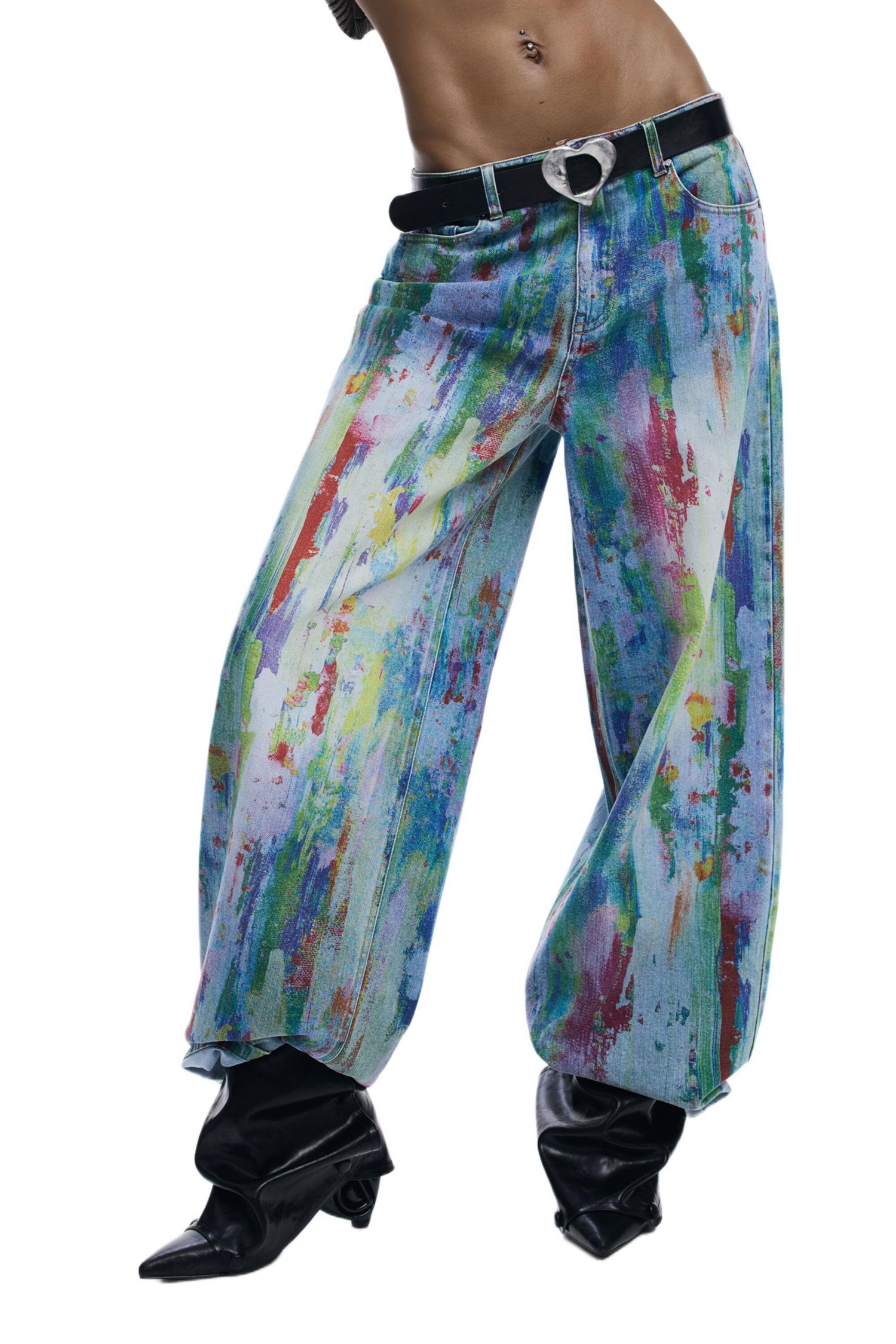 Women's Wide leg splatter jeans