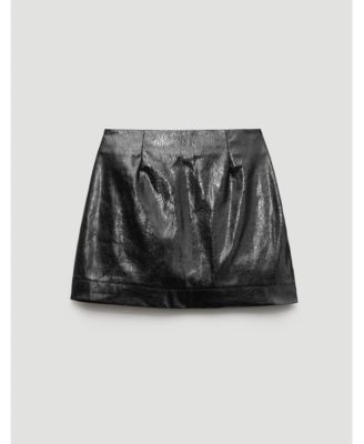 Women's Crackle Patent Mini Skirt