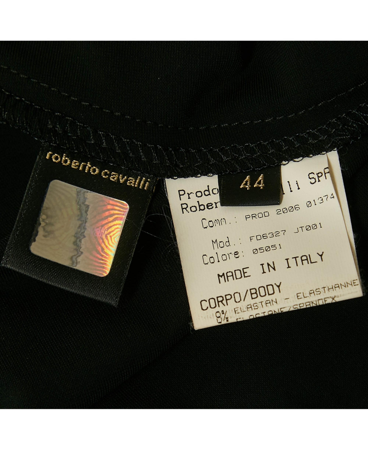 Pre-Owned Roberto Cavalli Women's Black Jersey Flared Short Skirt