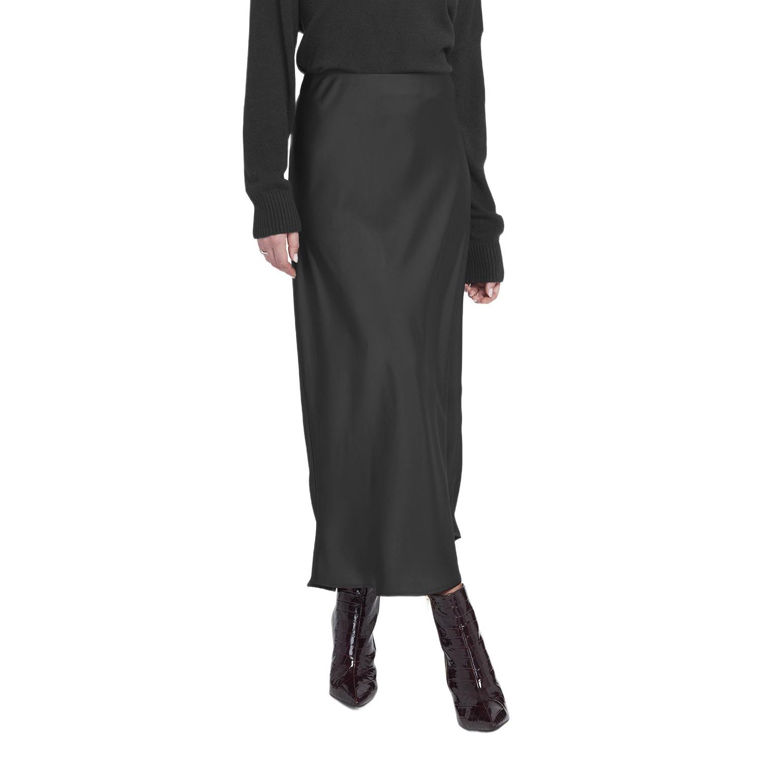 Women's Satin Midi Skirt Slip.
