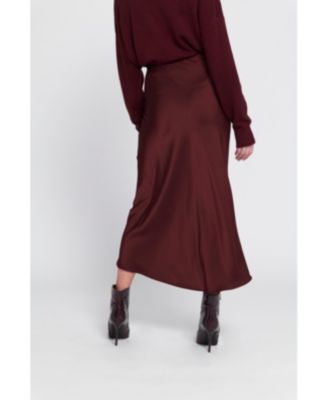 Women's Satin Midi Skirt Slip.