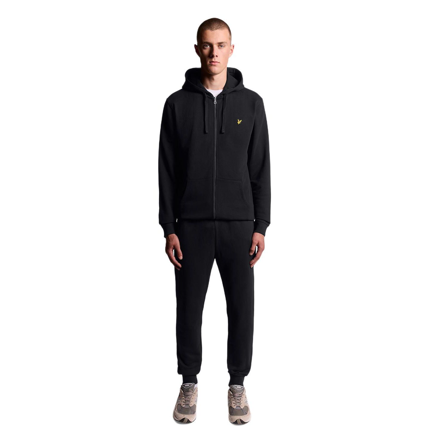 Мужское худи Lyle & Scott Zip Through, цвет: Угольно-чёрный — фото 3