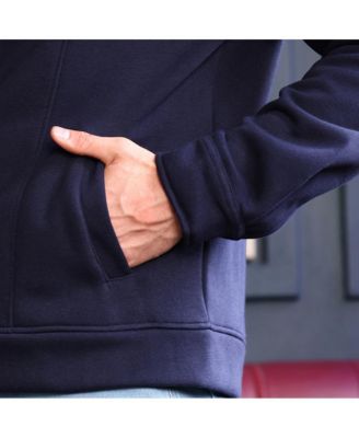 Men's Navy Blue Panel-Stitch Knit Sweatshirt