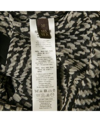 Women's Black Silk Monochrome Sheer Blouse