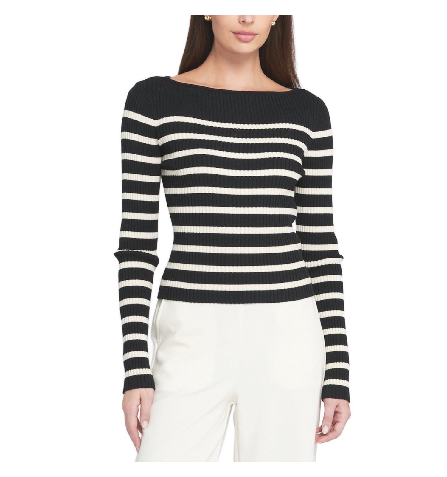 Women's Fine Gauge Light Weight Striped Sweater