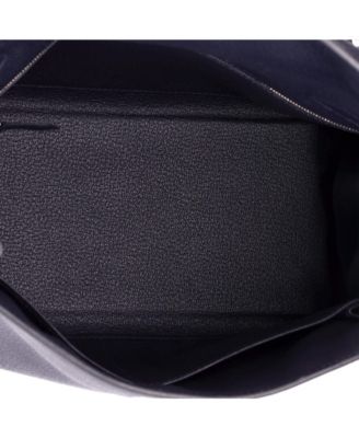 Pre-Owned HERMES Kelly 28 Handbag Blue Togo with Palladium Hardware