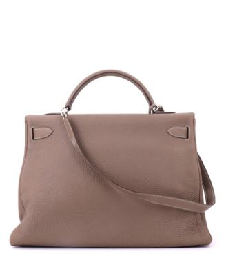 Pre-Owned HERMES Kelly 40 Handbag Grey Togo with Palladium Hardware