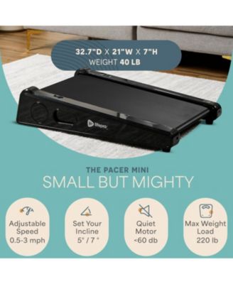 PacerMini Walking Pad Treadmill with Incline – Under Desk Mini Treadmill for Home & Office, Portable Desk Walking Pad with Remote