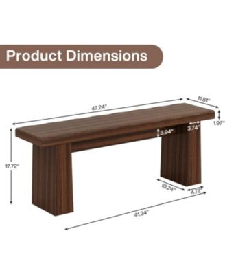 47-Inch Entryway Bench, Wooden Bench with Sturdy Frame