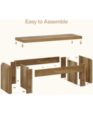 Farmhouse End of Bed Bench for Bedroom, 47.24-Inch Long Entryway Bench