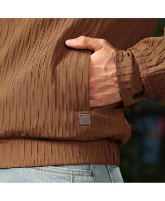 Men's Teddy Brown Crease-Tactile Bomber Jacket